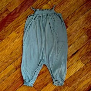 Baby Girl Grey Muslin Jumpsuit w/ Spaghetti Straps